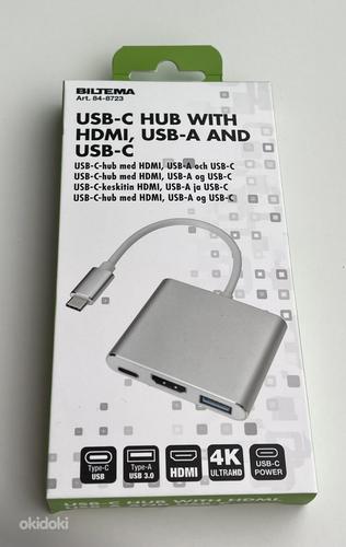 Biltema USB Type C hub with HDMI, USB-A and USB-C ports (фото #1)
