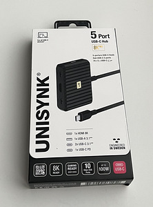 Unisynk 5 Port USB-C Hub 8K PRO Black/Grey