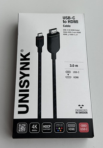 Unisynk USB-C to HDMI Cable 4K , 3m
