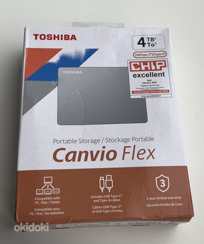 Toshiba Canvio Flex 4tb , Silver (фото #1)
