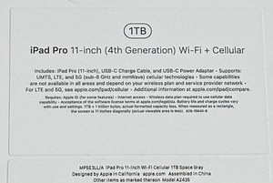 Apple iPad Pro 11" 2022 M2 1TB WiFi + Cellular , Space Gray (3 foto / 3)