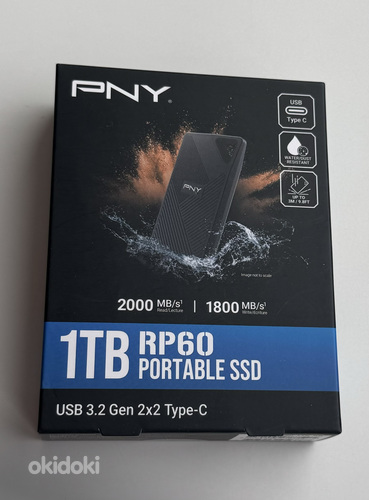 PNY Portable SSD 1TB RP60 USB 3.2 Gen 2x2 Type-C