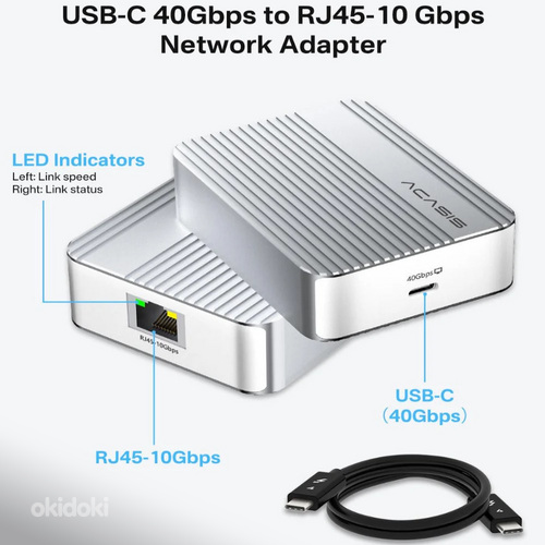Acasis USB4 to 10 Gigabit Ethernet Adapter with Thunderbolt