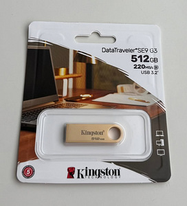 Kingston DataTraveler SE9 G3 512GB USB 3.2 220MB/s , Gold (1 foto / 2)