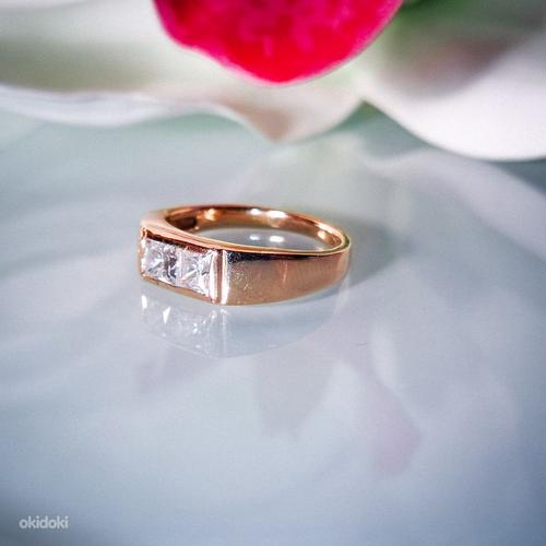 Золотое кольцо с бриллиантом и жемчугом (фото #8)