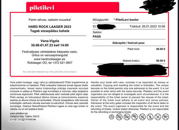 2 tickets for Hard Rock Laager 2023 (foto #1)