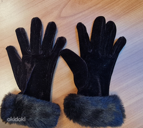 Новые женские велюровые перчатки (фото #2)