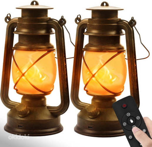 LED винтажные фонари 2 шт. на батарейках + пульт