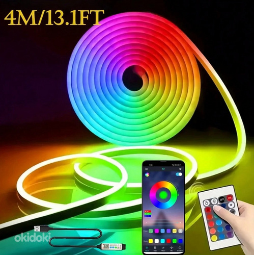 LED-neoonvalgusriba 5V RGB LED 4 ja 5m