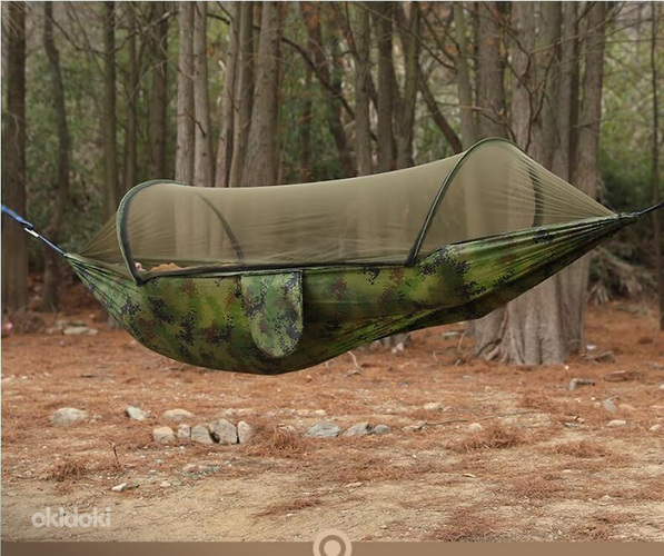 Hammok 260 x 140cm Kamuflaaž, Militaar roheline