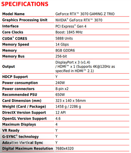 M: MSI GeForce RTX 3070 GAMING Z TRIO (фото #3)