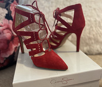 Jessica Simpson Red Suede Lace-up heels, size 37