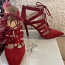 Jessica Simpson Red Suede Lace-up heels, size 37 (foto #2)