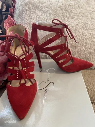 Jessica Simpson Red Suede Lace-up heels, size 37 (foto #2)