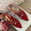 Jessica Simpson Red Suede Lace-up heels, size 37 (фото #5)
