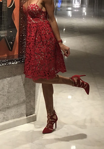 Jessica Simpson Red Suede Lace-up heels, size 37 (7 foto / 7)