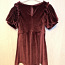 Бархатное платье zara для девочки, бордовый цвет, 116 см (фото #2)