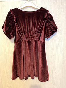 Бархатное платье zara для девочки, бордовый цвет, 116 см