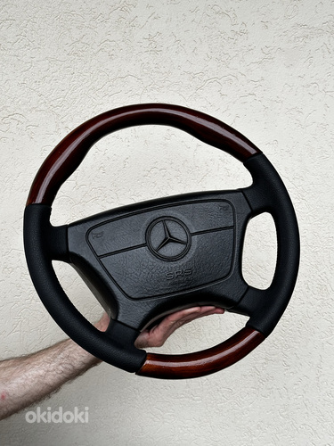 MB Mercedes Benz деревянный руль w124 w140 w210 w202 w129 46 (фото #3)