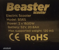 Elektriline roller Beaster Scooter BS65