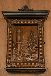 Wooden Carved Key Holder “Lighthouse and Ship” (6 foto / 7)
