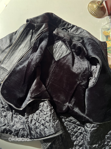 Теплая кожаная куртка с подкладкой (фото #2)