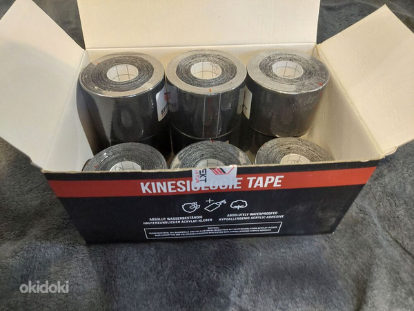 Kinesioloogi teip pikkus 5M, laius 5 cm. 1 rull, musta värvi