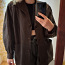 Куртка из натуральной кожи коричневая, оверсайз, винтаж (фото #1)