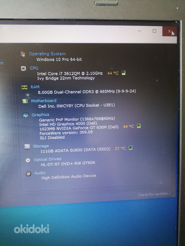 Dell Vostro 3460 i7-3612QM,8GB, 512 SSD, GeForce 1GB video (foto #5)