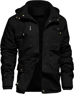 Meeste fliisvoodriga soe jope, 3XL, must, uueväärne.