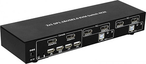 KVM Switch Techly DisplayPort/USB 2x1 Dual Head Video 4K * 3 (5 фото из 10)