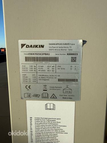 Õhkjahutusega vedelikujahuti Daikin