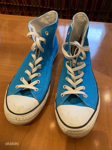 Голубые высокие кроссовки converse - размер 45 (фото #5)