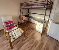 Кровать-чердак, 90x200 cm, со столешницей,  IKEA.