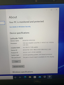 DELL Latitude 7420 Notebook | Intel core i7, 16GB ram, 474GB (4 foto / 5)