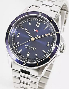 Tommy Hilfiger men's blue dial watch in silver (2 foto / 3)