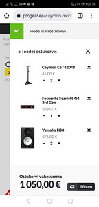 Yamaha Hs8 + Scarlet 4i4 + statiivid