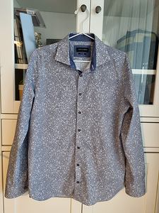 Meeste särk navy & green puuvill fit line suurus S/M (1 foto / 4)