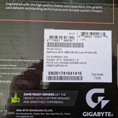 Видеокарта gigabyte GTX 1650 4G GDDR6 LP OC мало б/у (фото #4)