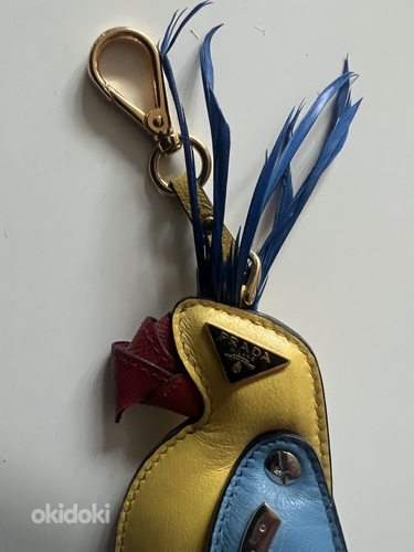 Prada Parrot Bird Leather Bag Charm Key Ring (foto #3)