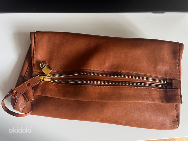 Tom Ford Caramel Tan Suede Leather Wrist bag (foto #1)