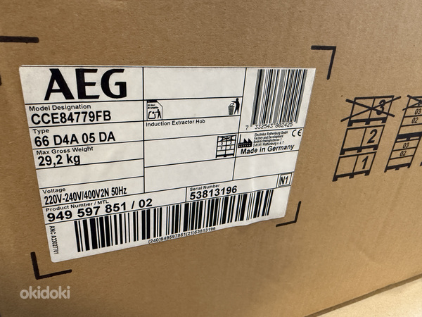AEG CCE84779FB induktsioonpliit + õhupuhasti (UUS)