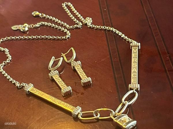 Комплект Versace с золотым колье и серьгами Sample 585 (фото #1)