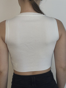 Knit crop top white color/ crop top white color (2 foto / 2)