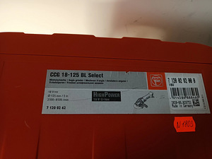 Nurklihvija Fein CCG 18-125 BL; 18 V terve komplekt! (5 foto / 5)