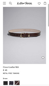 &OtherStories croc leather belt, brown, XS (2 foto / 5)