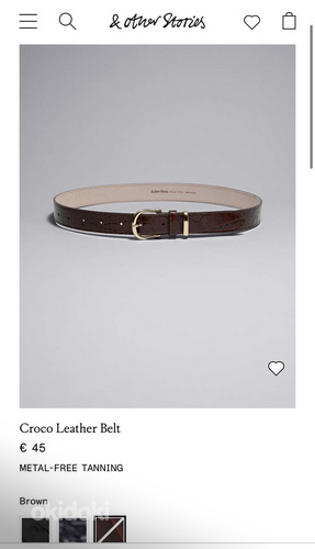 &OtherStories croc leather belt, brown, XS (foto #2)