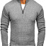 Более тонкий свитер на молнии с воротником-стойкой (фото #1)
