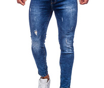 !СКИДКА! Синие джинсы Slim Fit с красным поясом, 35XL