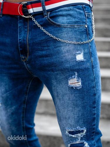 !SOODUS! Sinised trendikad teksad vööga, 29S (foto #8)